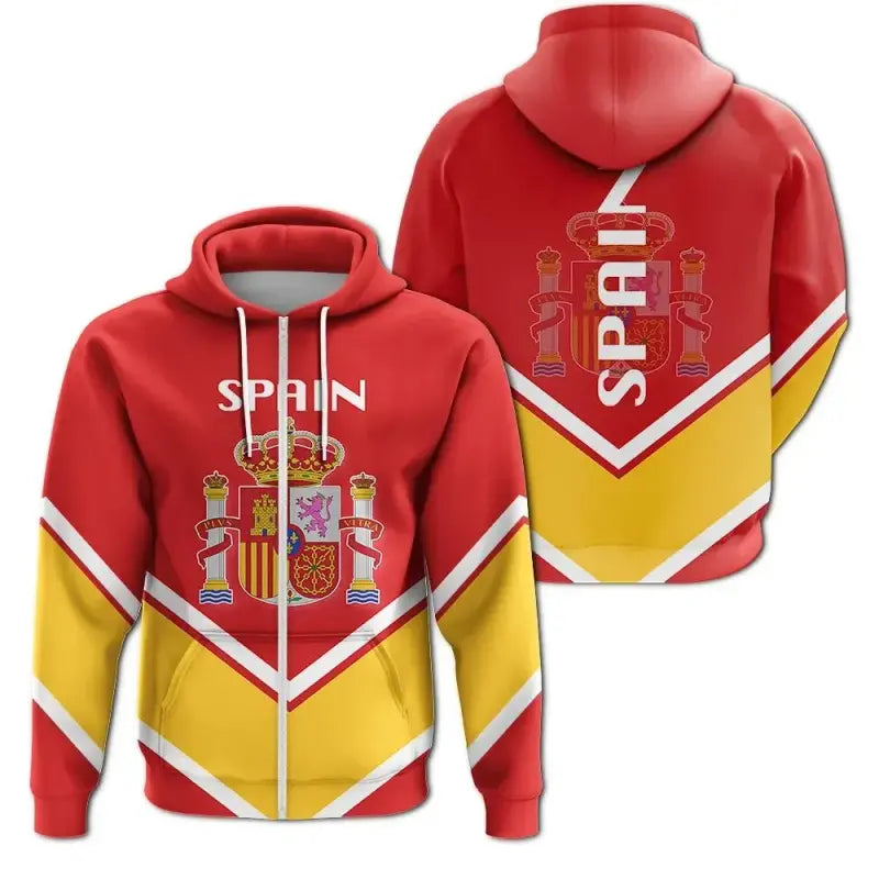 Spain Zip Hoodie Coat Of Arms Lucian Style RLT12
