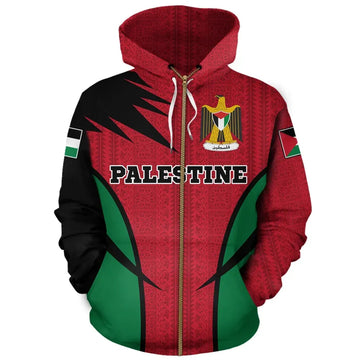 Palestine Hoodie Zip Active RLT13