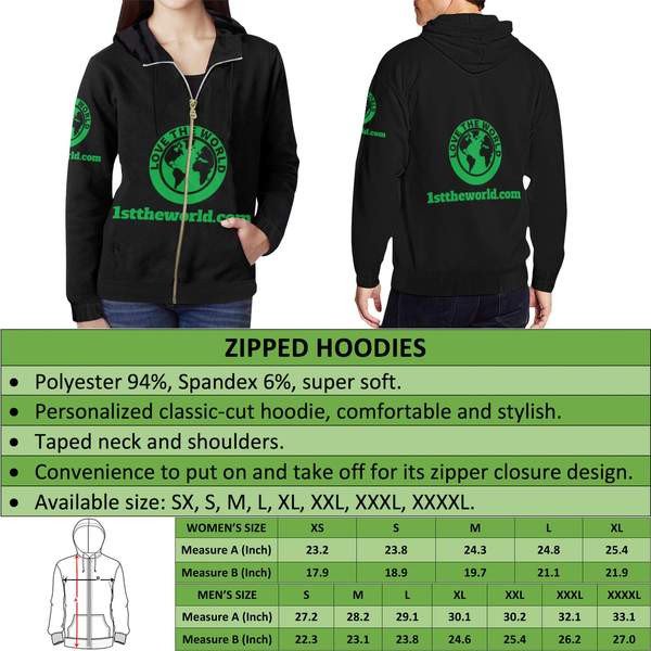 Trinidad and Tobago Zipper Hoodie Stains Style RLT6