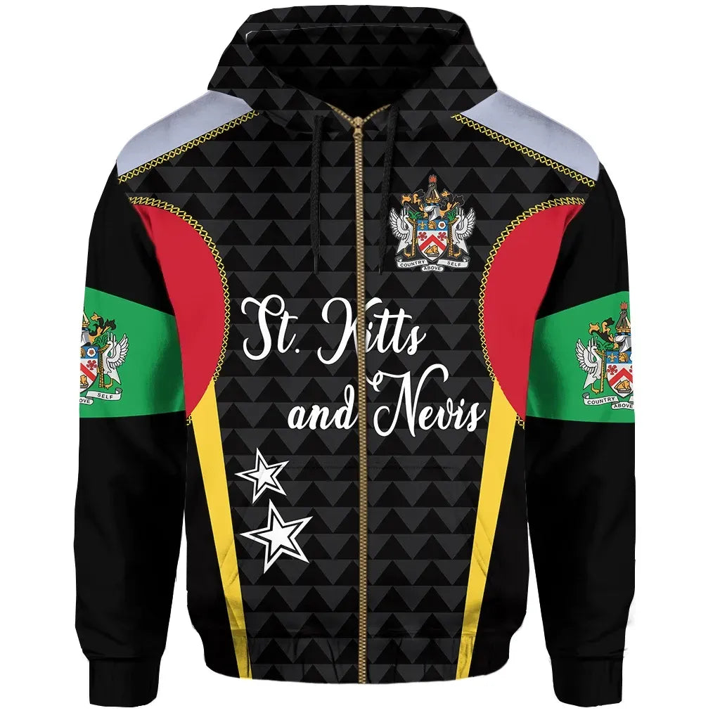 Saint Kitts and Nevis Zip Hoodie Exclusive Edition RLT6