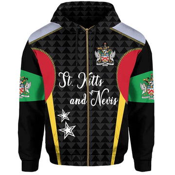 Saint Kitts and Nevis Zip Hoodie Exclusive Edition RLT6