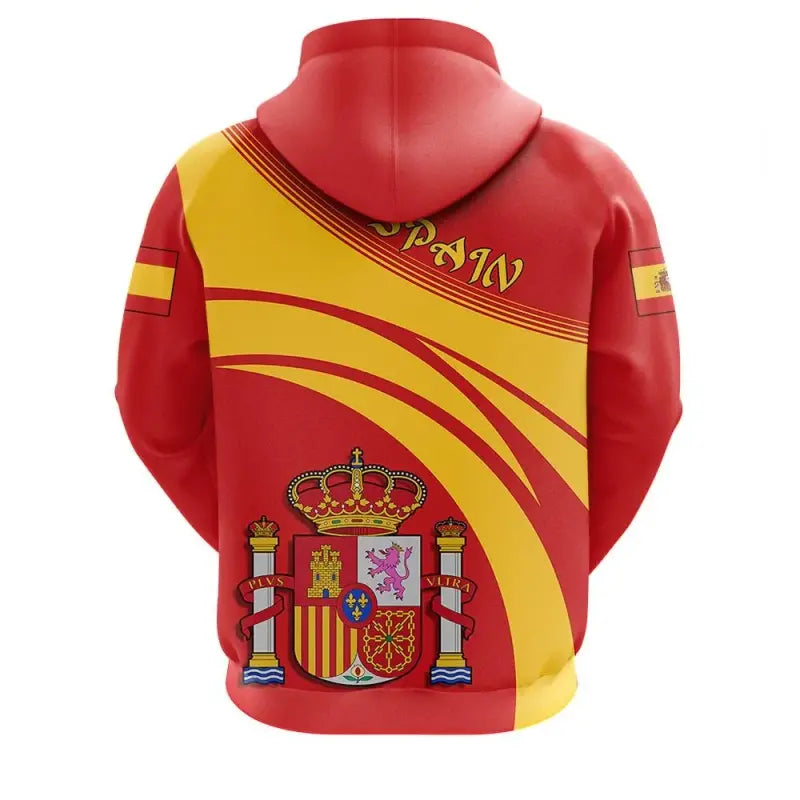 Spain Zip Hoodie Coat Of Arms Cricket Style RLT12