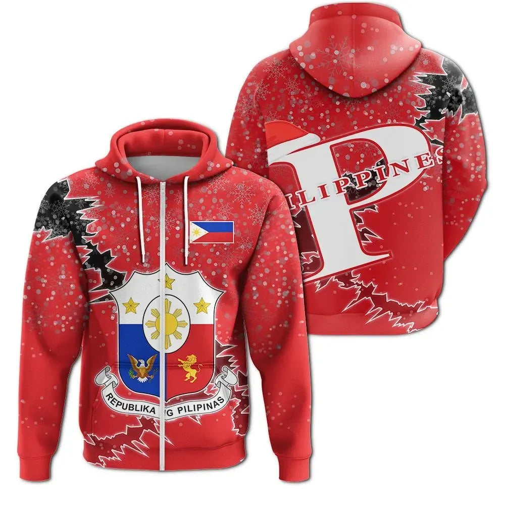 Philippines Christmas Zip Up Hoodie Coat Of Arms X Style8 RLT6