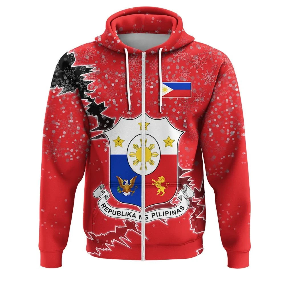 Philippines Christmas Zip Up Hoodie Coat Of Arms X Style8 RLT6