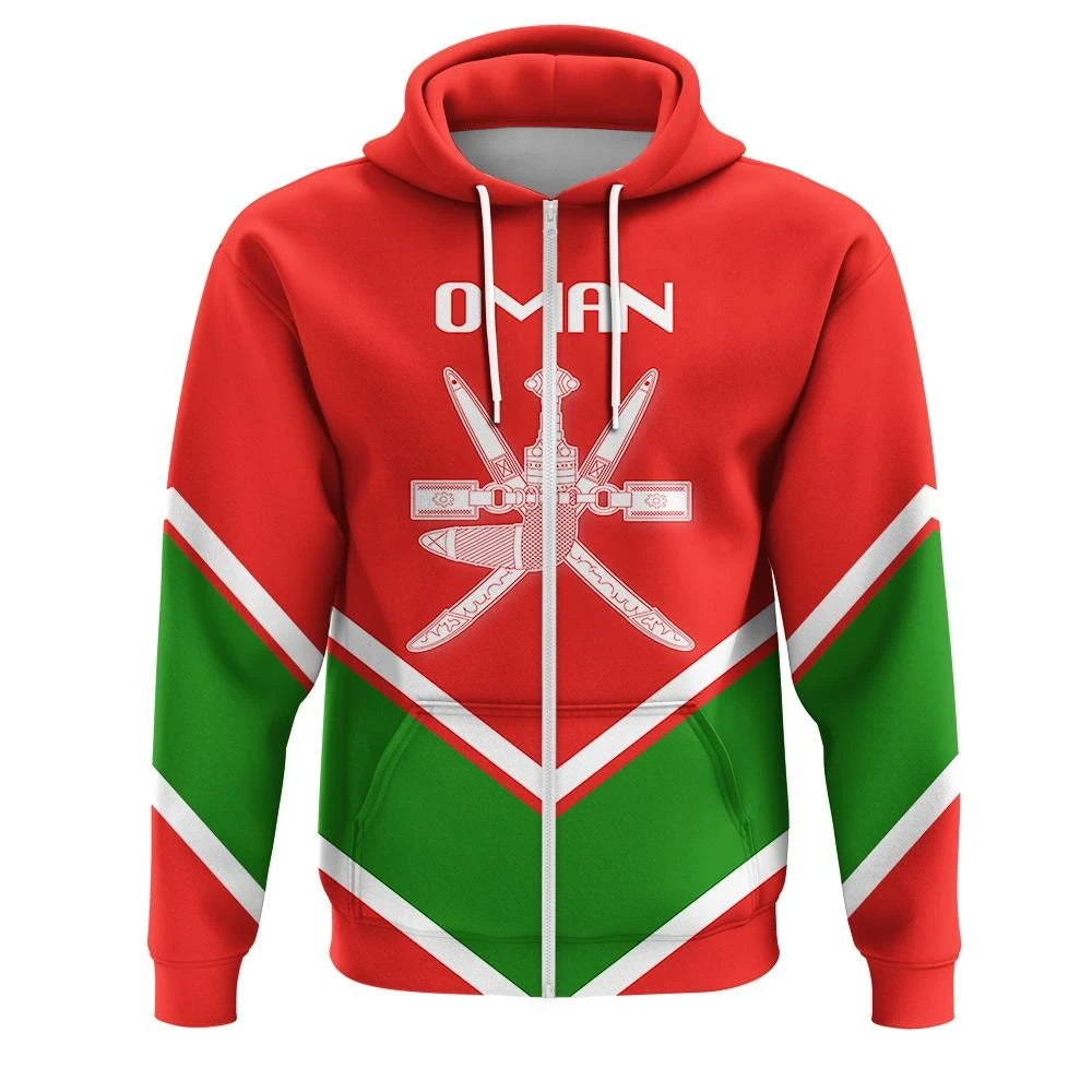 Oman Zip Hoodie Coat Of Arms Lucian Style RLT13