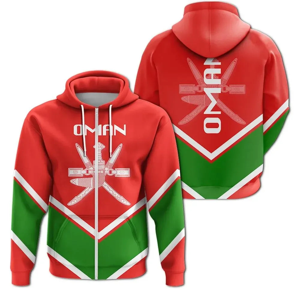 Oman Zip Hoodie Coat Of Arms Lucian Style RLT13