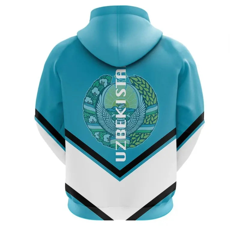 Uzbekistan Zip Hoodie Coat Of Arms Lucian Style RLT12