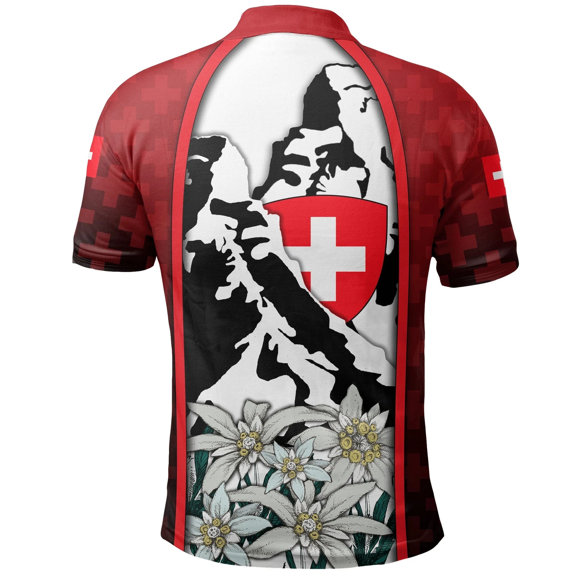 Switzerland Polo Shirt Coat Of Arms and Bernese Mountain Dog RLT13