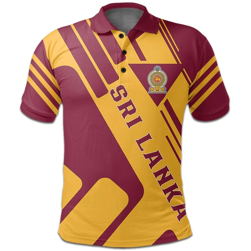 Sri Lanka Polo Shirt Coat Of Arms Rockie RLT7