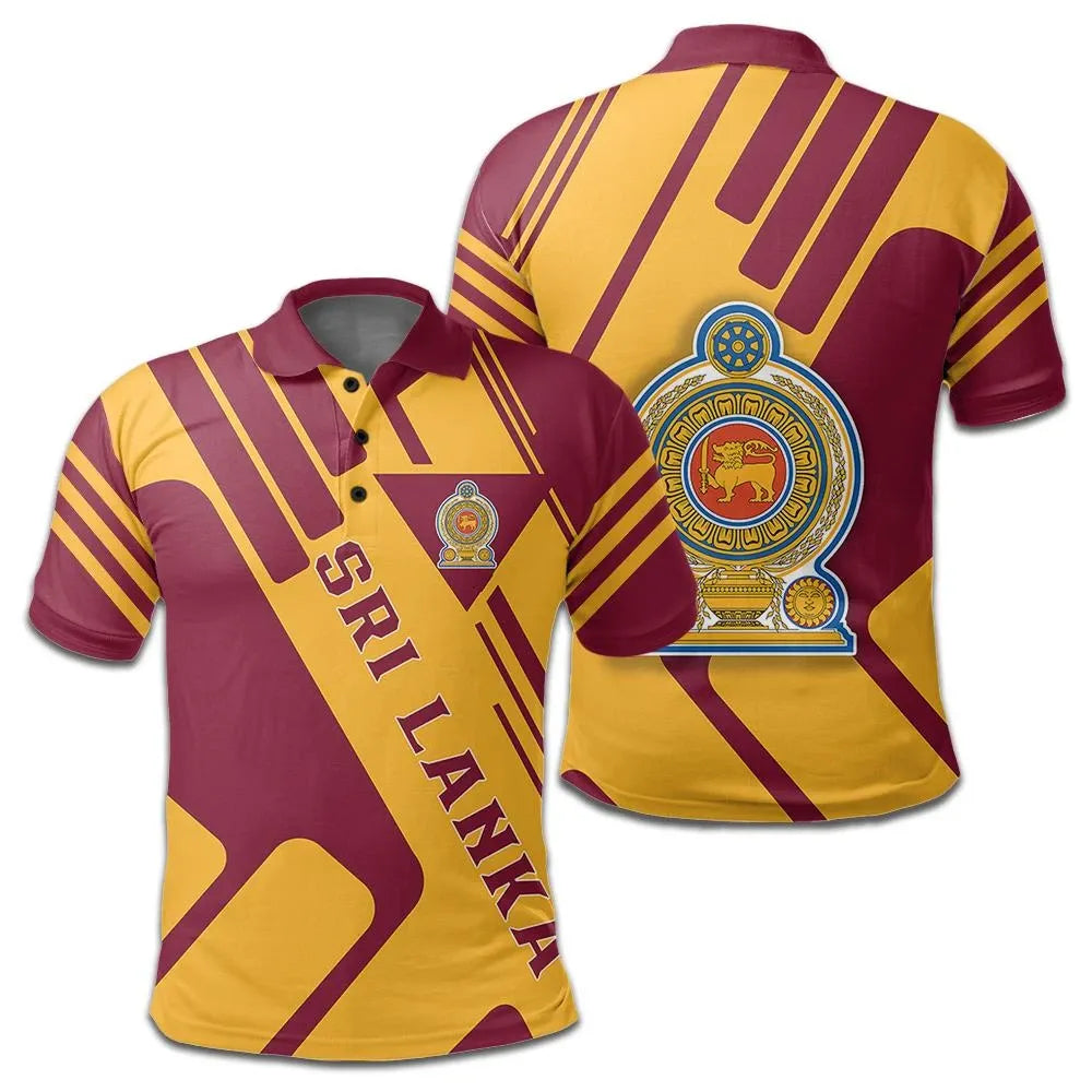 Sri Lanka Polo Shirt Coat Of Arms Rockie RLT7
