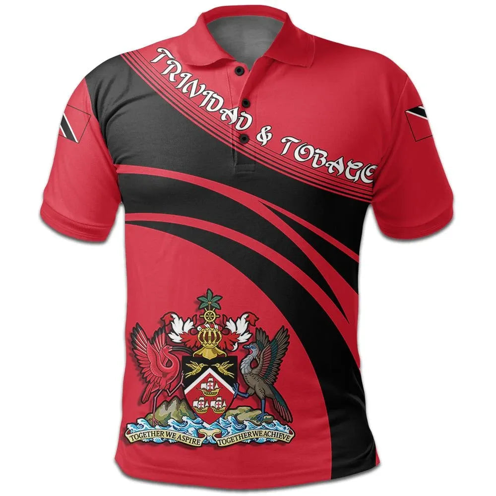 Trinidad and Tobago Polo Shirt Coat Of Arms Cricket Style RLT6