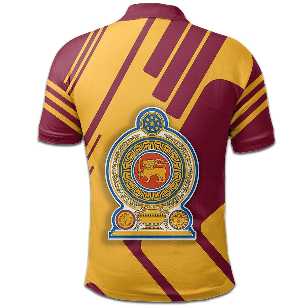 Sri Lanka Polo Shirt Coat Of Arms Rockie RLT7