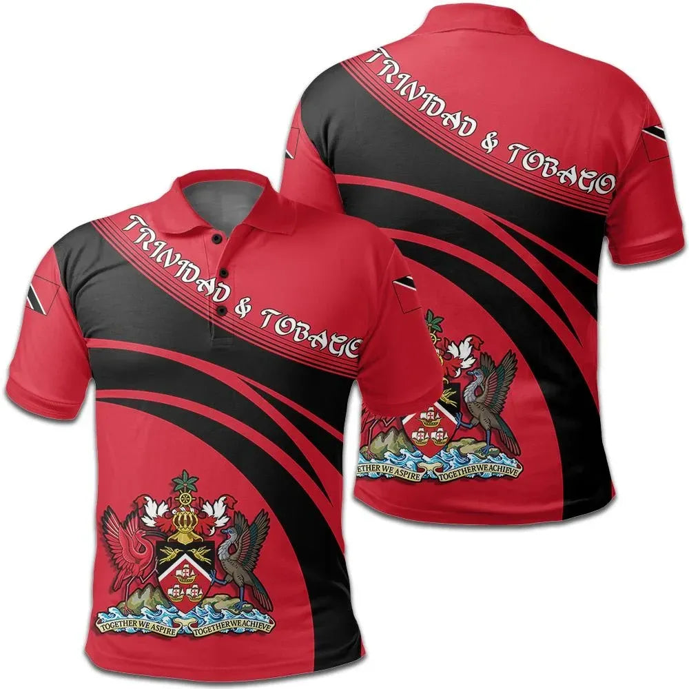 Trinidad and Tobago Polo Shirt Coat Of Arms Cricket Style RLT6