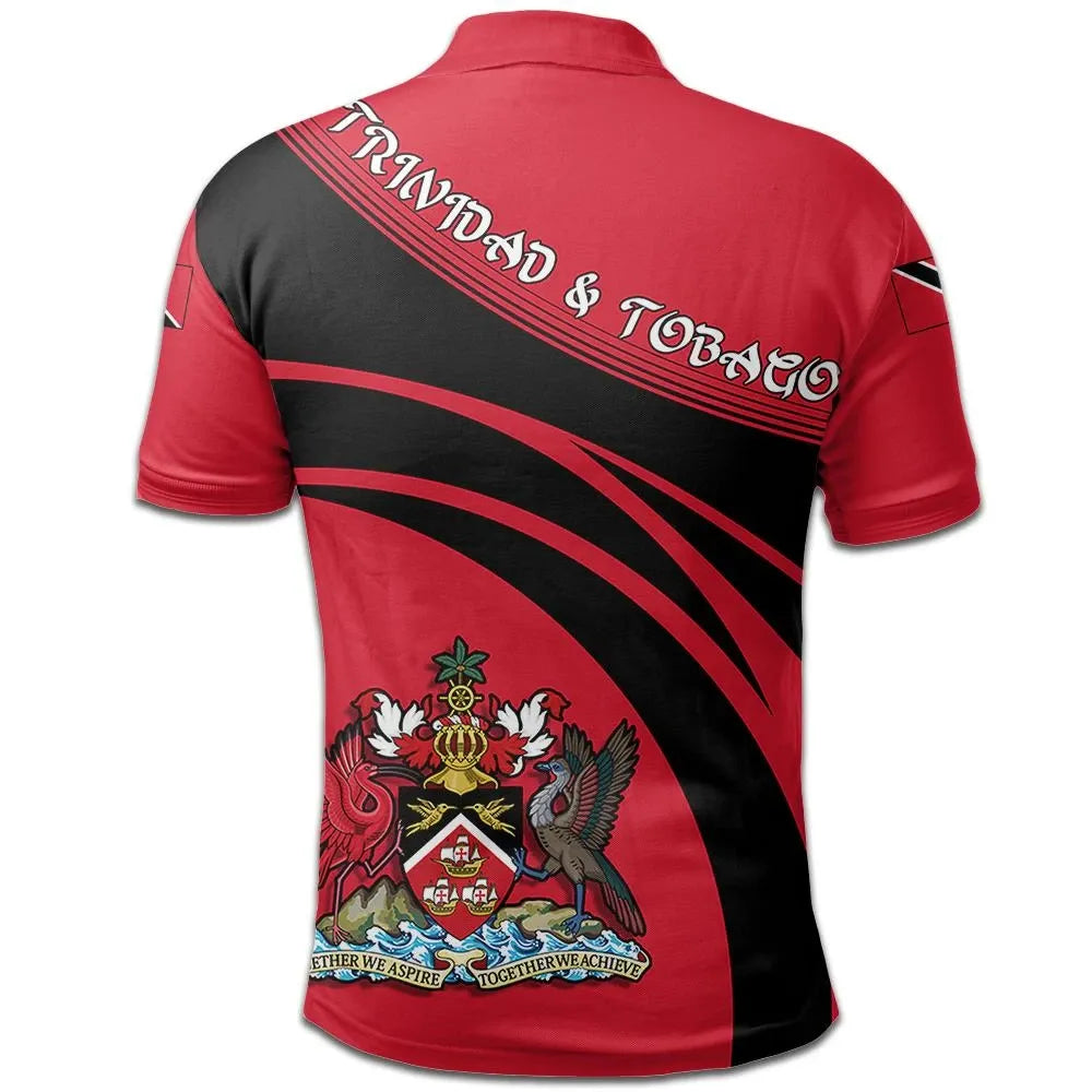 Trinidad and Tobago Polo Shirt Coat Of Arms Cricket Style RLT6
