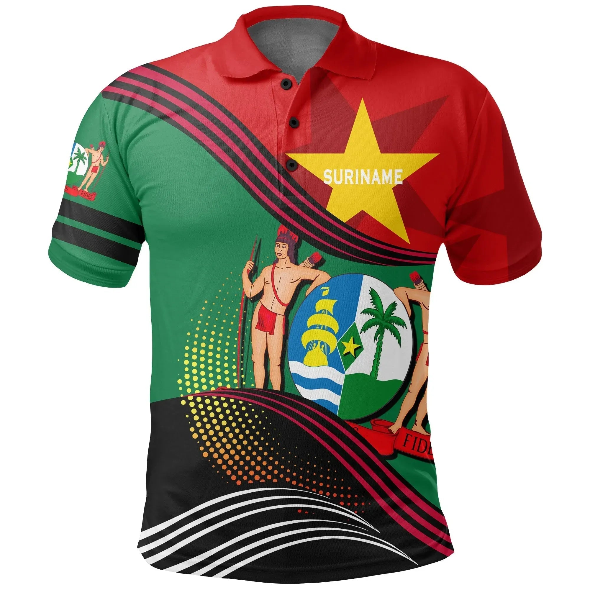 Suriname Polo Shirt Fall In The Wave RLT7