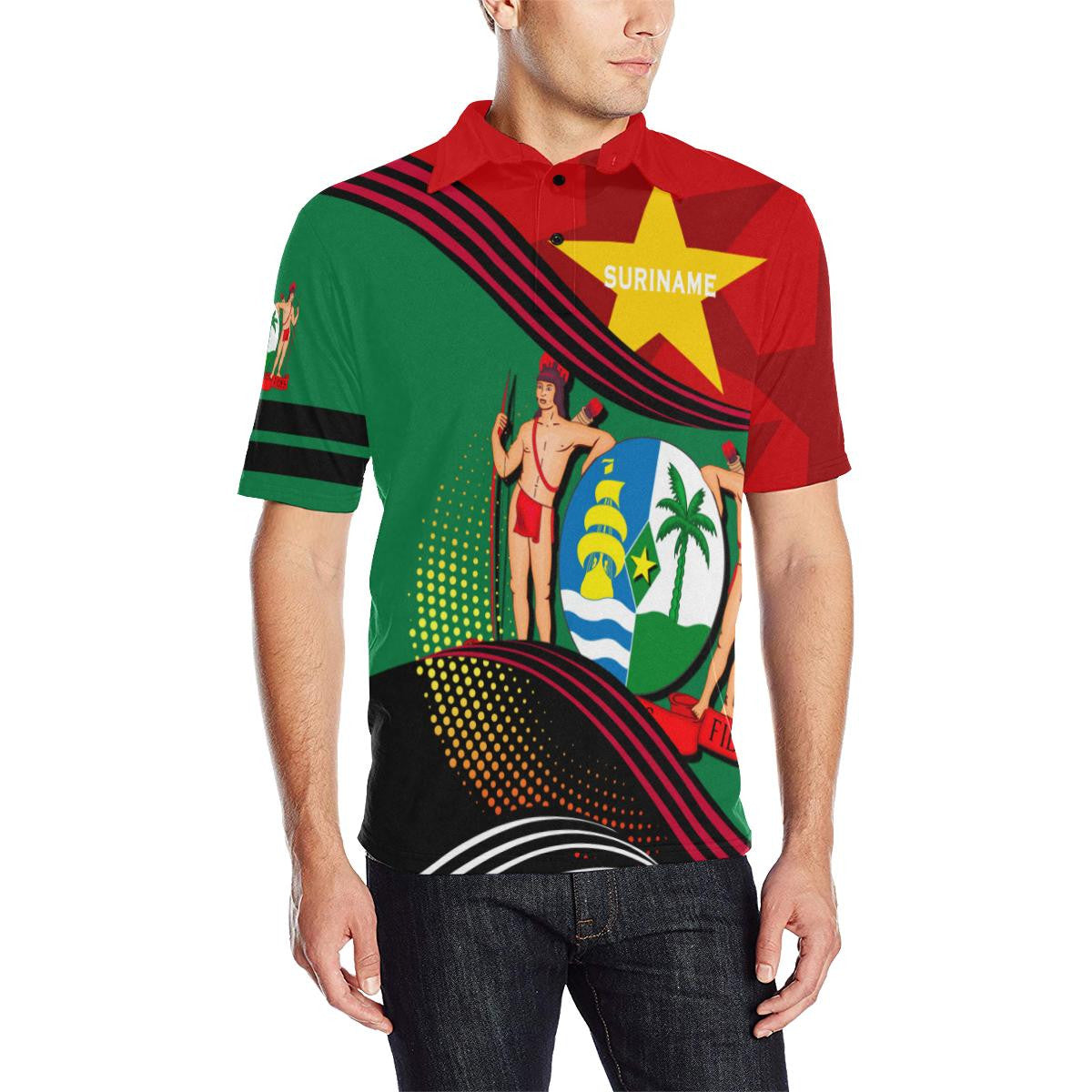 Suriname Polo Shirt Fall In The Wave RLT7