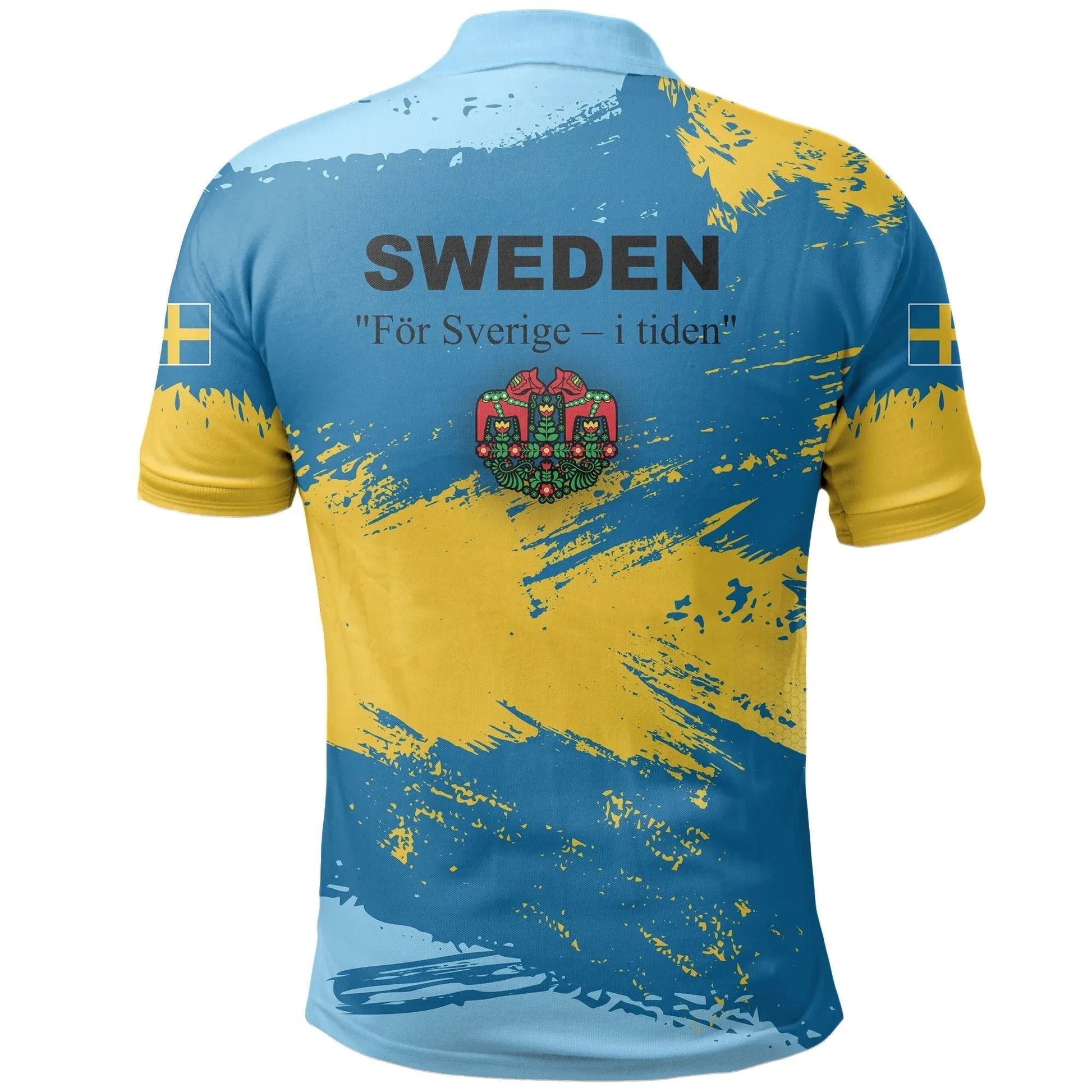 Sweden Polo Shirt Sweden Flag Brush RLT7