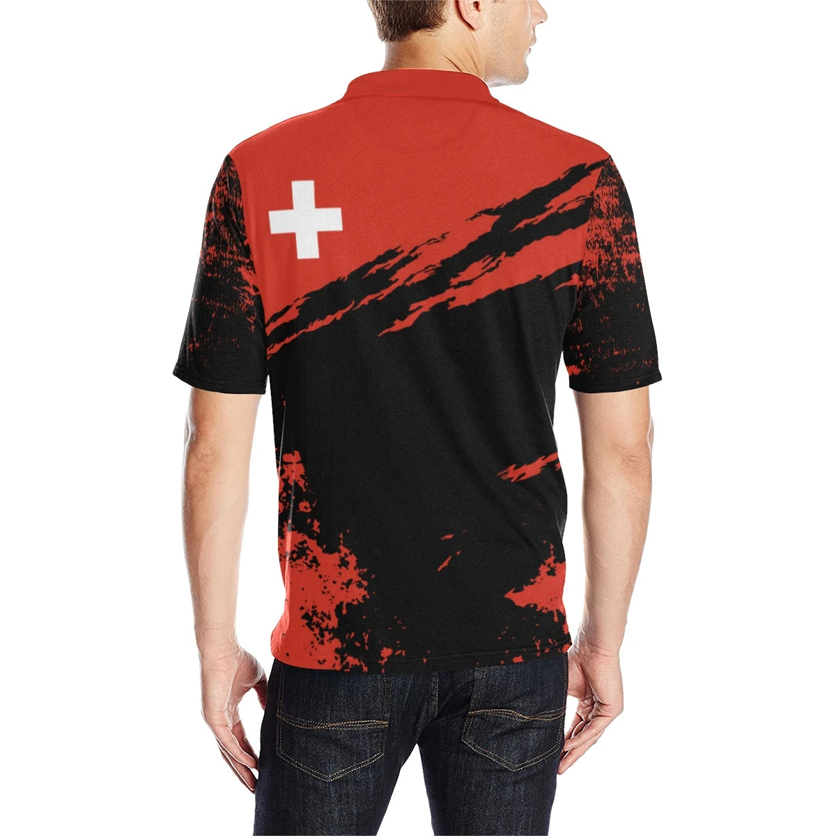 Switzerland Polo Shirt Mens All Over Print Polo Shirt RLT13