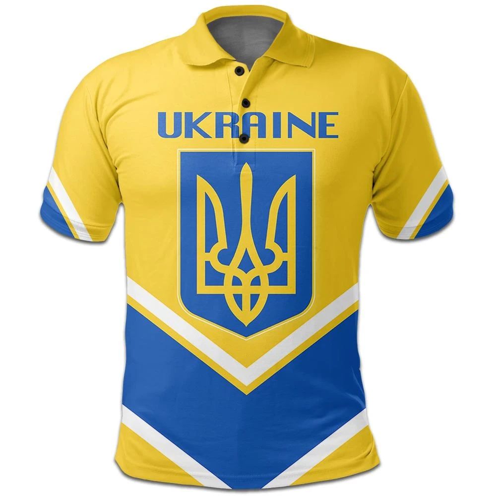 Ukraine Coat Of Arms Polo Lucian Style RLT7