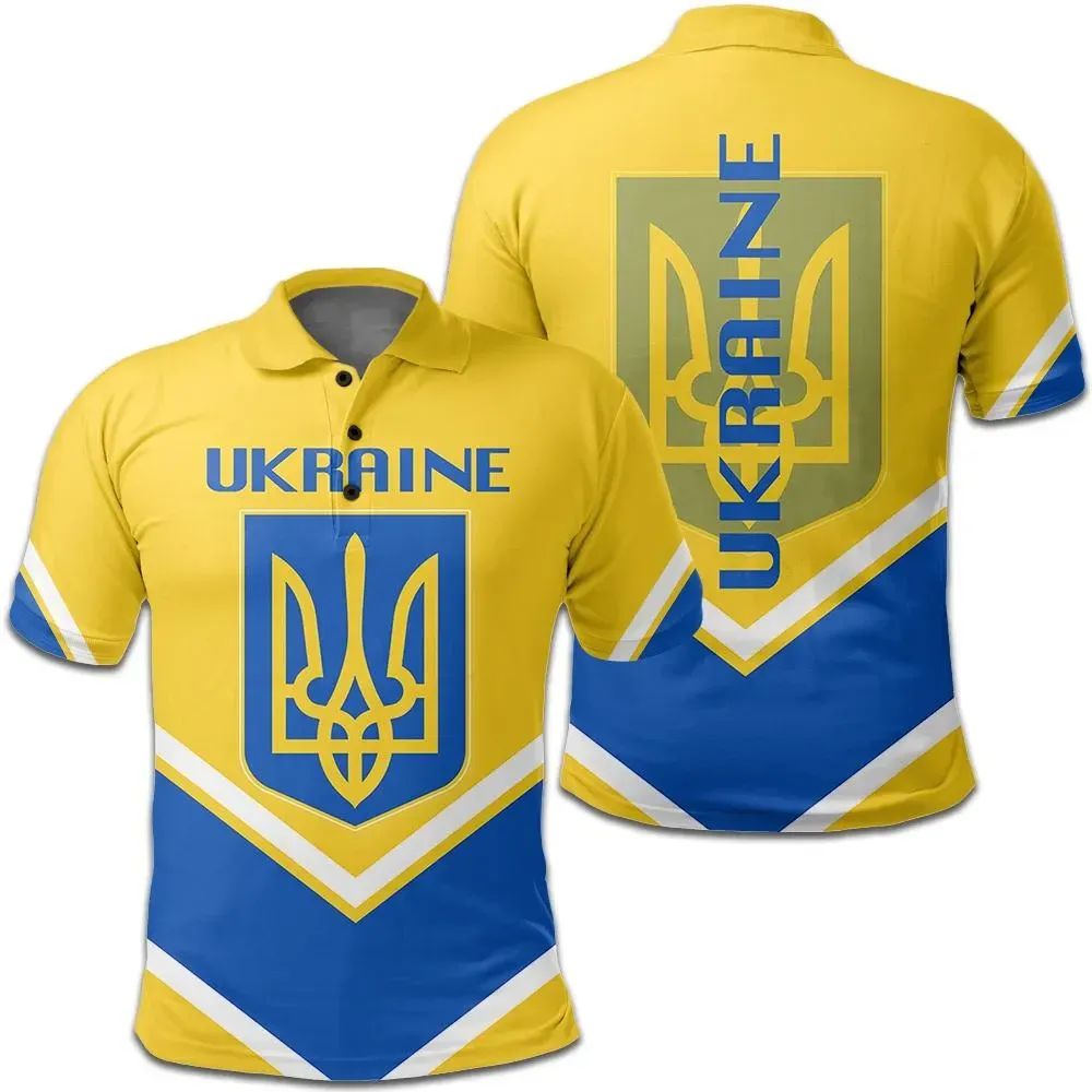 Ukraine Coat Of Arms Polo Lucian Style RLT7