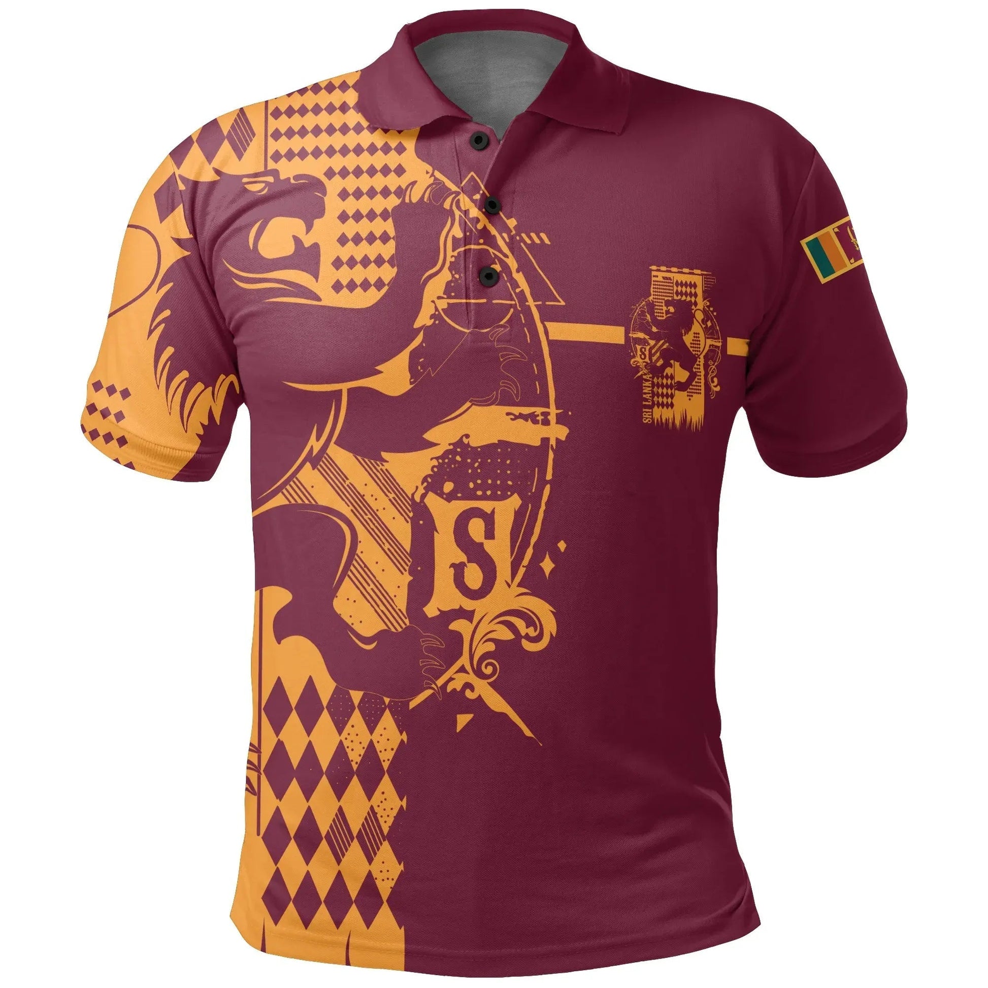 Sri Lanka King Of Lion Polo Shirt Red RLT7