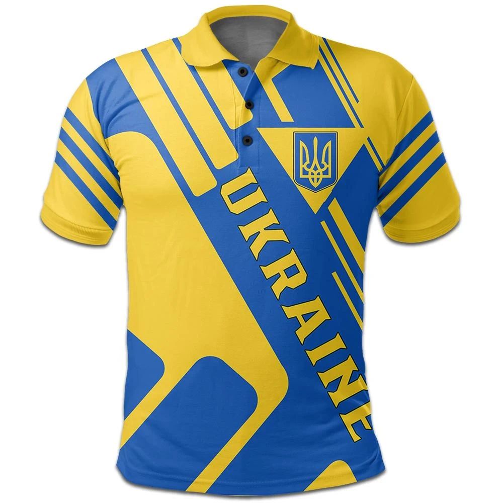 Ukraine Polo Shirt Coat Of Arms Rockie RLT7