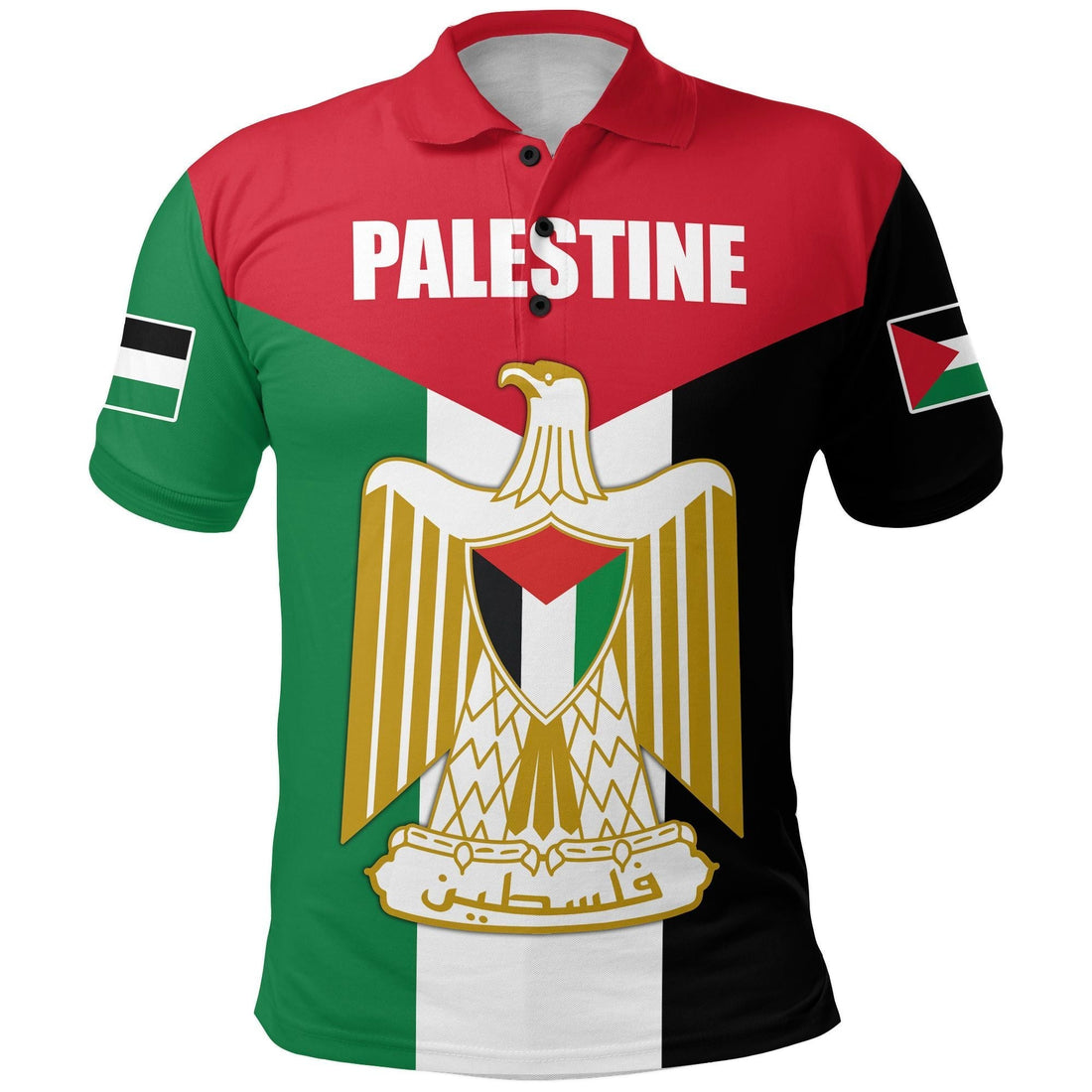Palestine Polo Shirt, Coat Of Arms Palestine RLT13