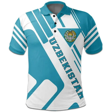 Uzbekistan Polo Shirt Coat Of Arms Rockie RLT12