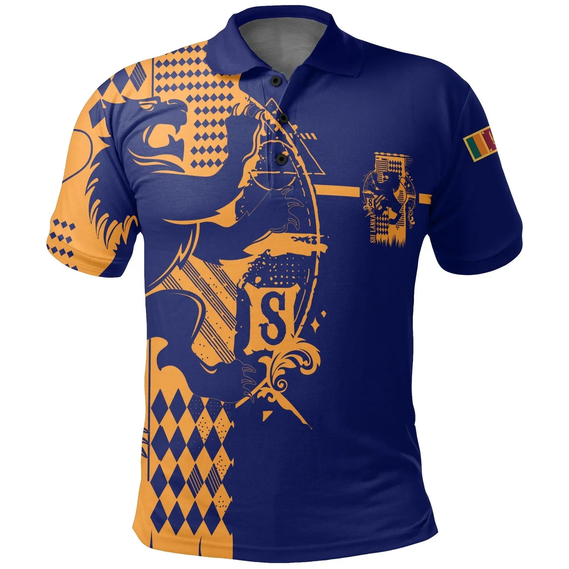 Sri Lanka King Of Lion Polo Shirt Blue RLT7
