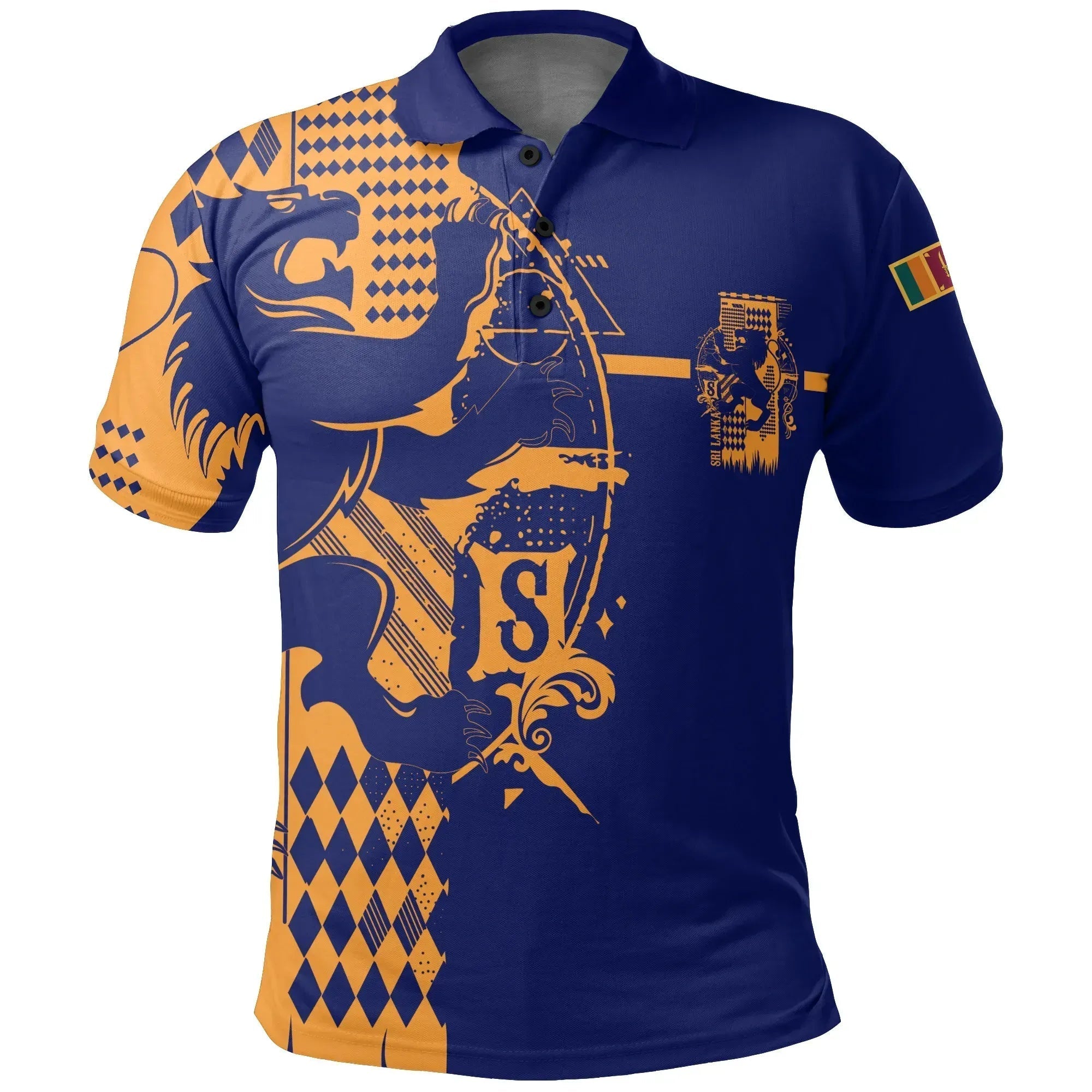 Sri Lanka King Of Lion Polo Shirt Blue RLT7