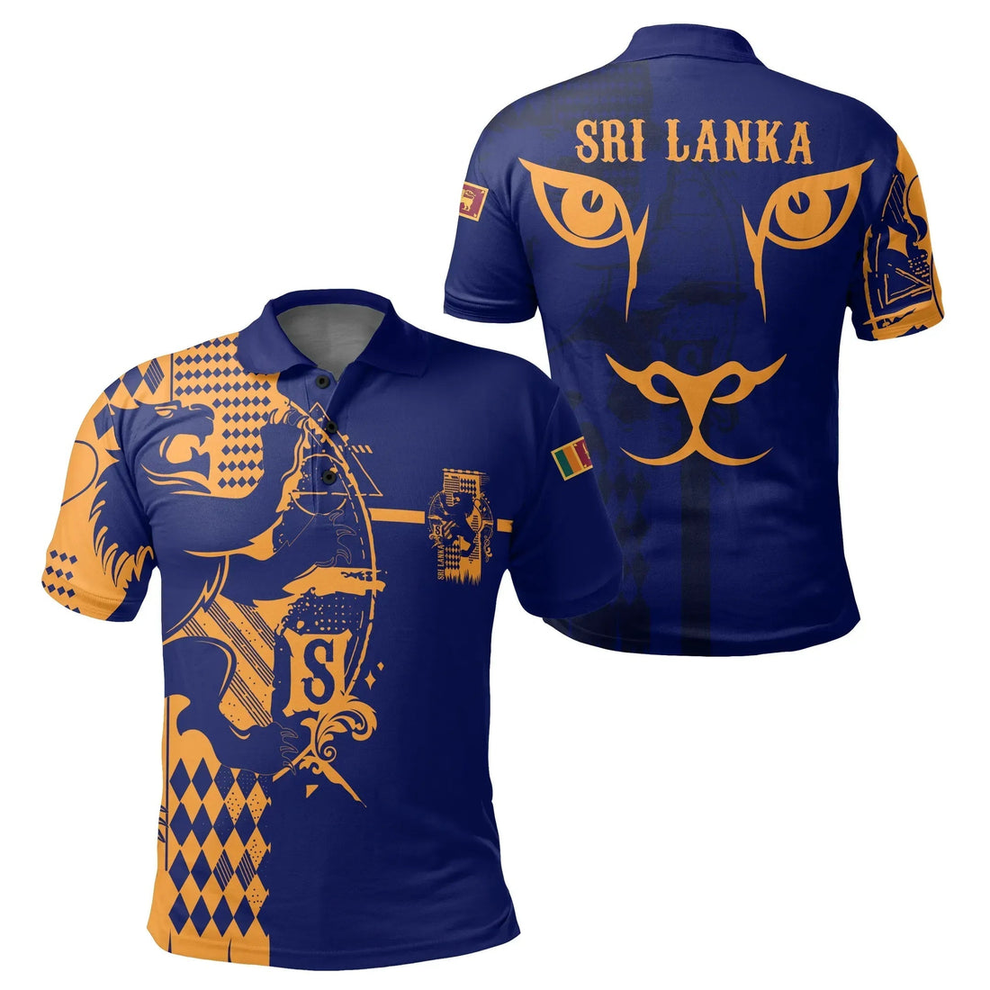 Sri Lanka King Of Lion Polo Shirt Blue RLT7