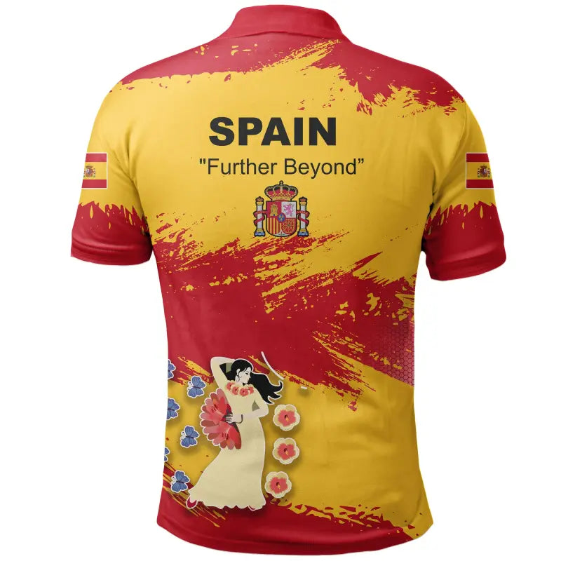 Spain Polo Shirt Spain Flag Brush RLT12