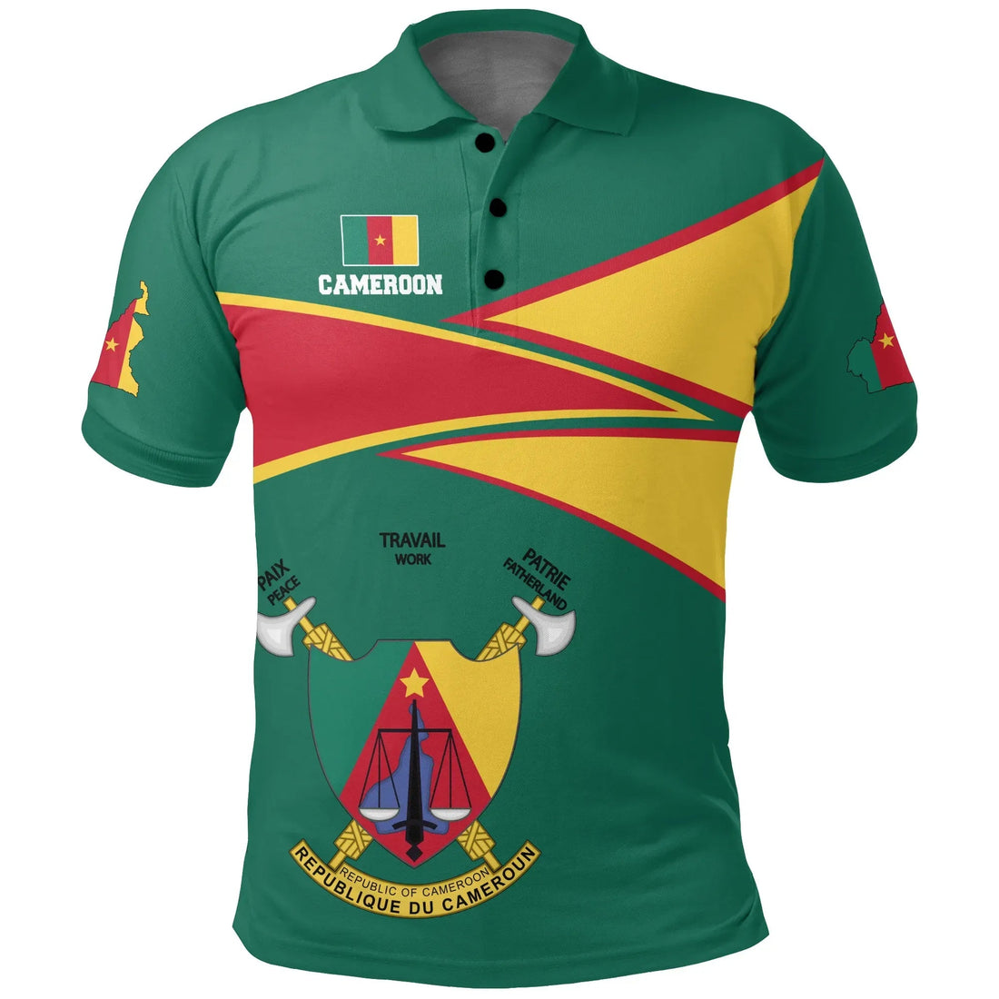 Cameroon Polo Shirt Cameroon Strong Flag RLT7