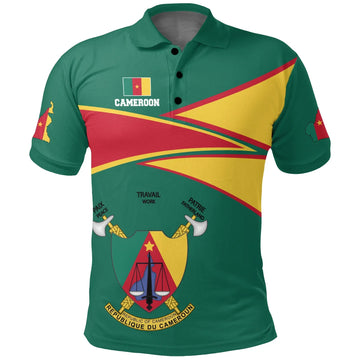 Cameroon Polo Shirt Cameroon Strong Flag RLT7