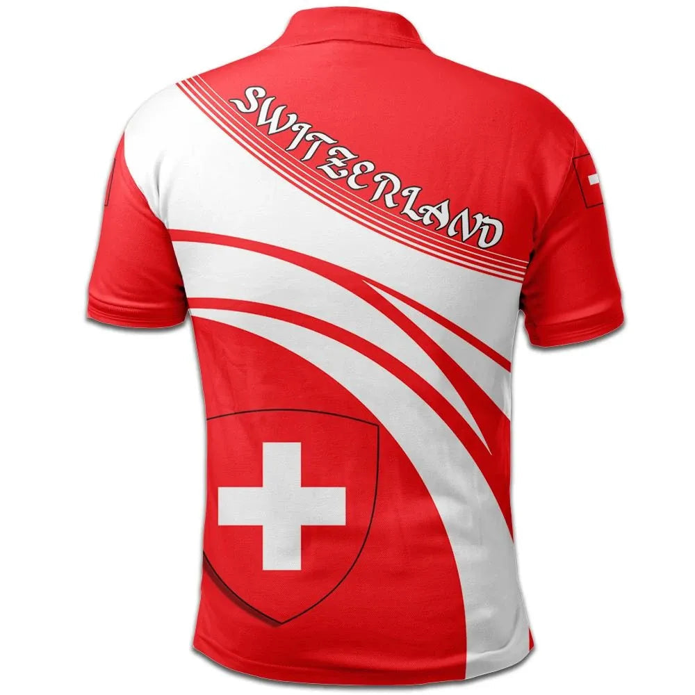 Switzerland Polo Shirt Coat Of Arms Cricket Style RLT13