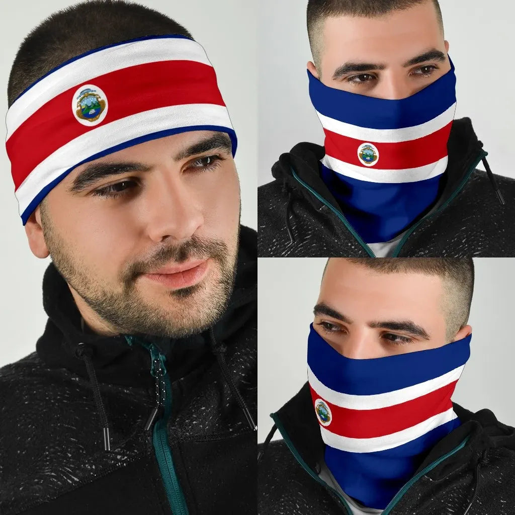 Costa Rica Bandana 3-Pack Flag Neck Gaiter RLT13
