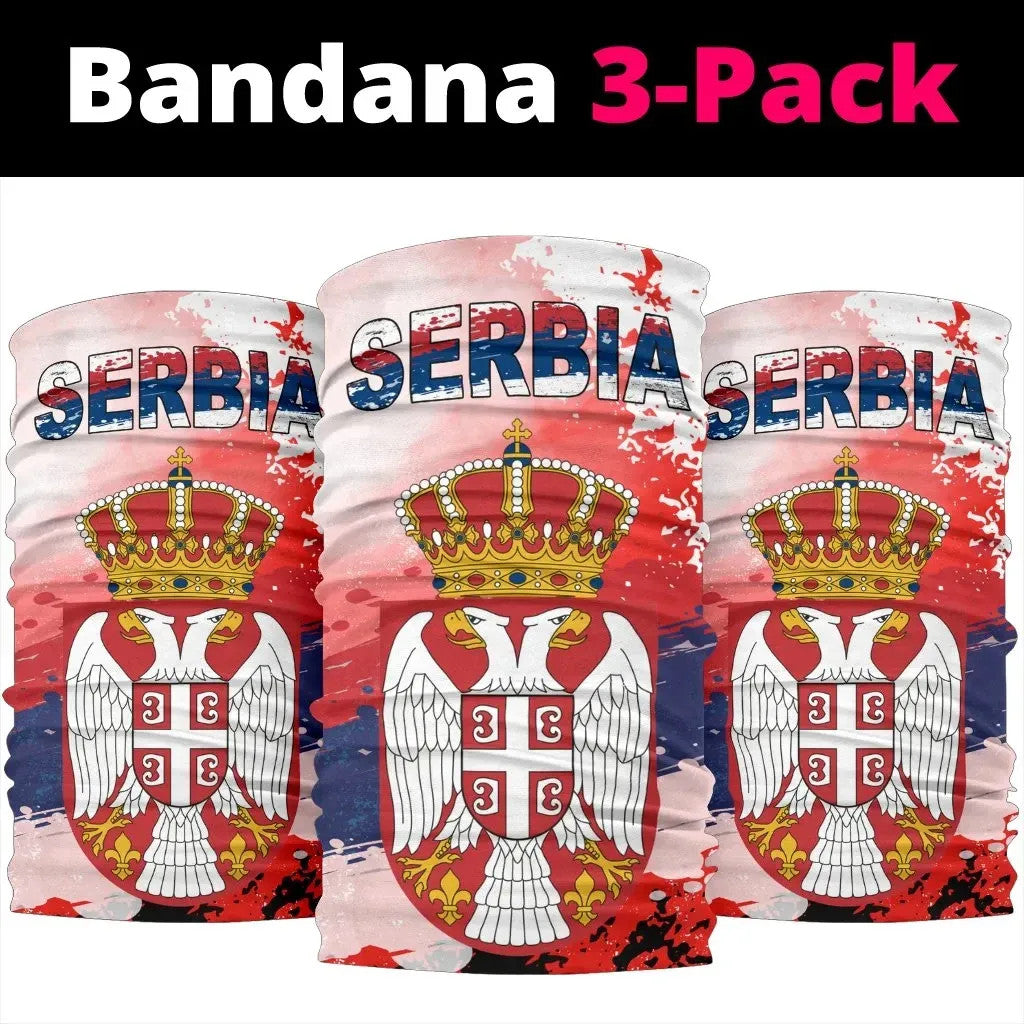 Serbia Bandana 3 Pack Serbia National Flag and Emblem RLT7