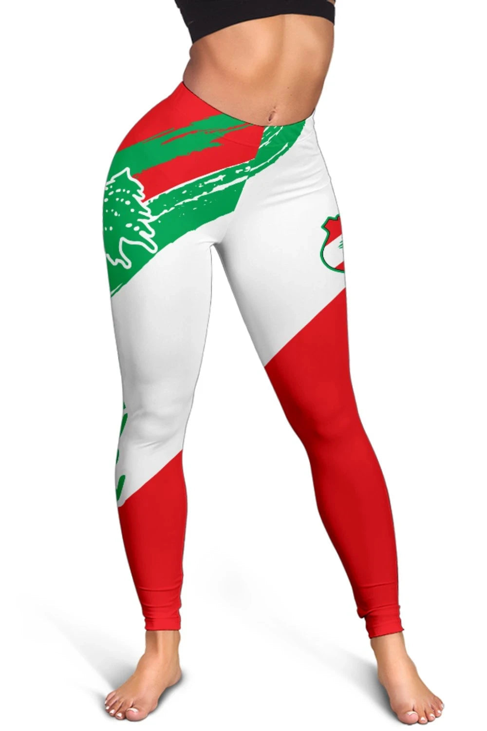 Lebanon Women's Leggings - Lebanon Flag Polygon Style24 RLT6