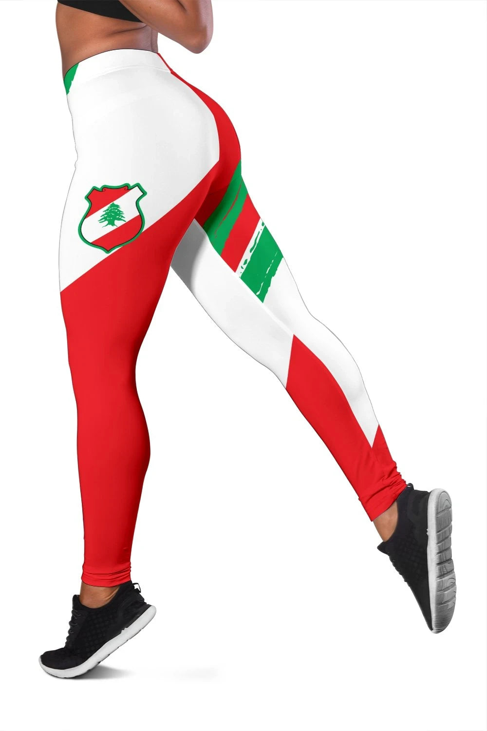 Lebanon Women's Leggings - Lebanon Flag Polygon Style24 RLT6