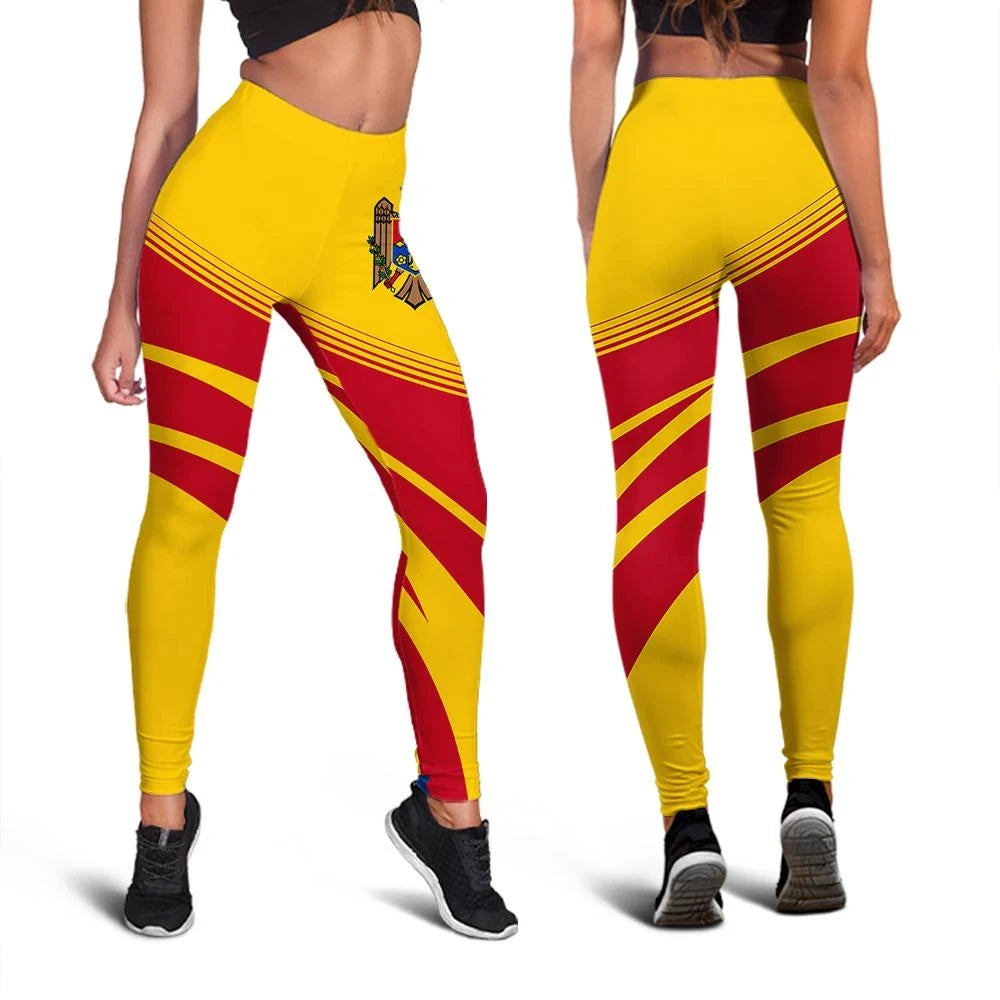 Moldova Coat Of Arms Leggings Cricket RLT13