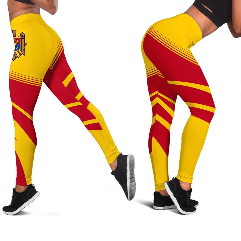 Moldova Coat Of Arms Leggings Cricket RLT13