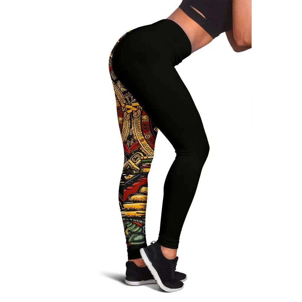 Mexico Leggings Aztec Sun Stone Tattoo 02 RLT13