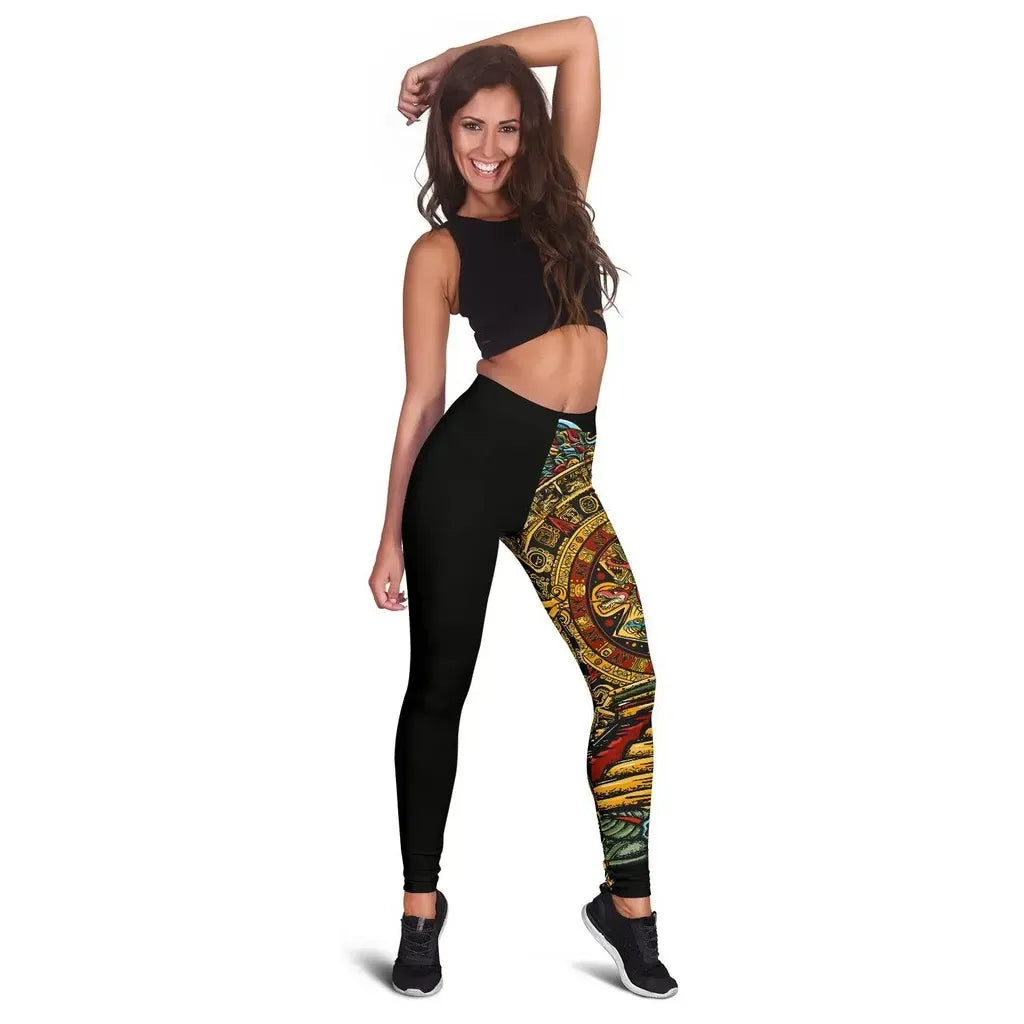 Mexico Leggings Aztec Sun Stone Tattoo 02 RLT13