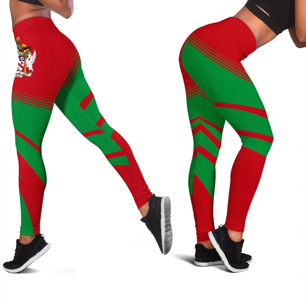 Saint Kitts and Nevis Coat Of Arms Leggings Cricket RLT6