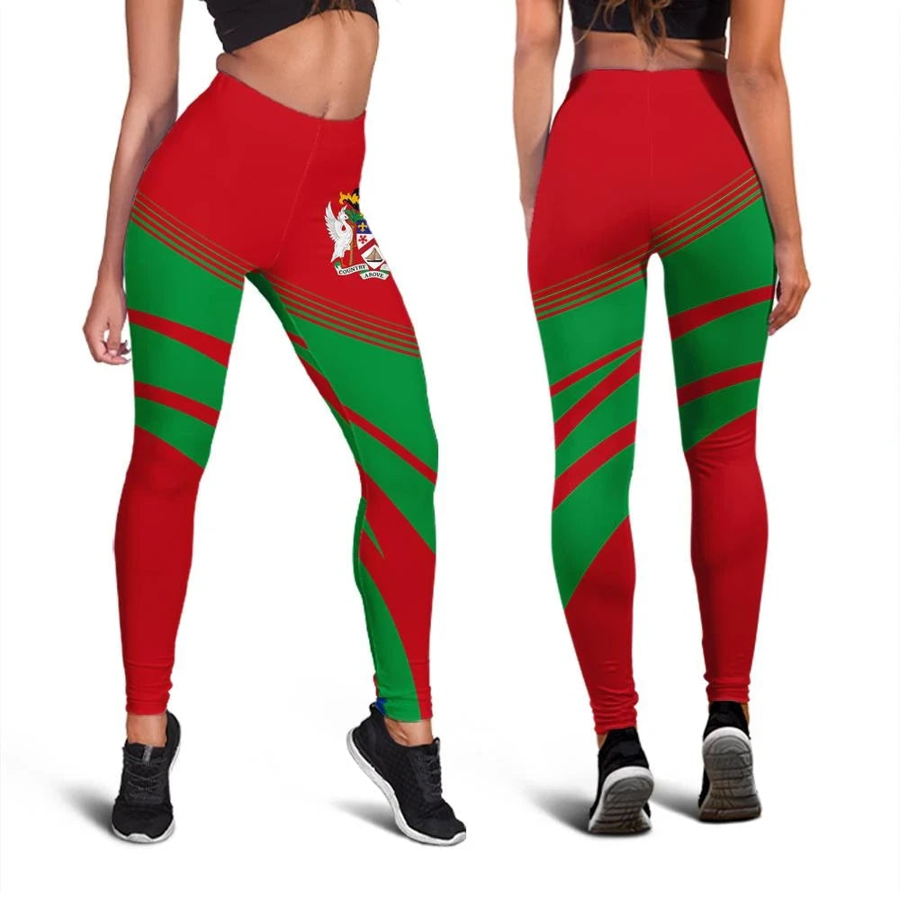 Saint Kitts and Nevis Coat Of Arms Leggings Cricket RLT6