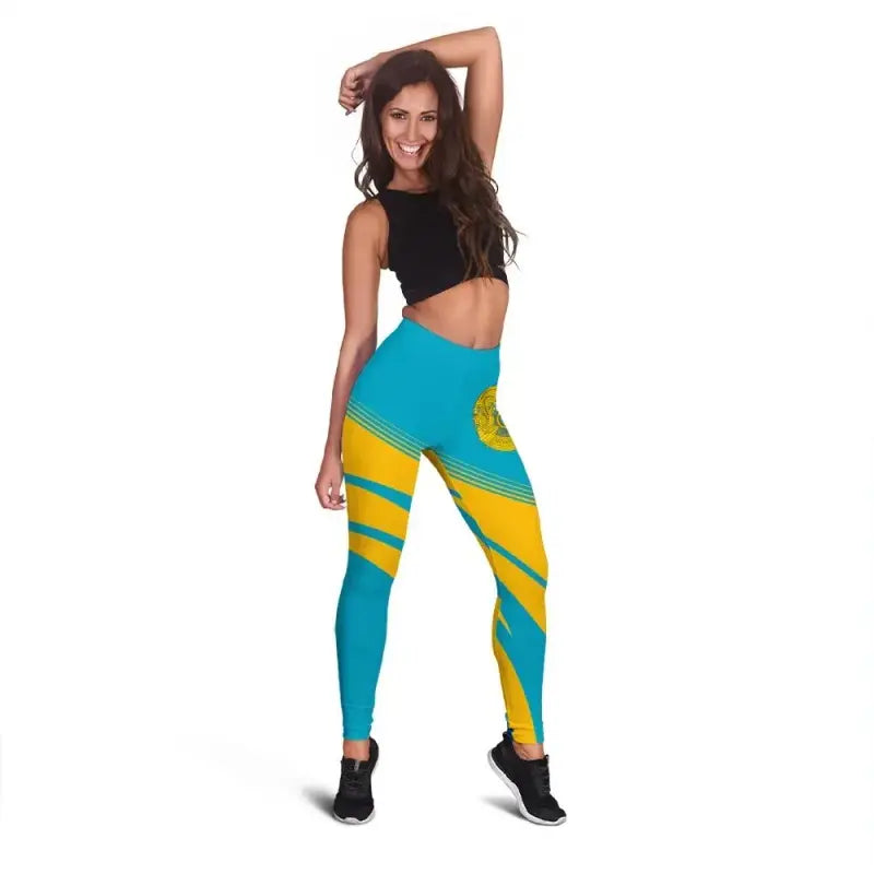 Kazakhstan Coat Of Arms Leggings Cricket RLT8