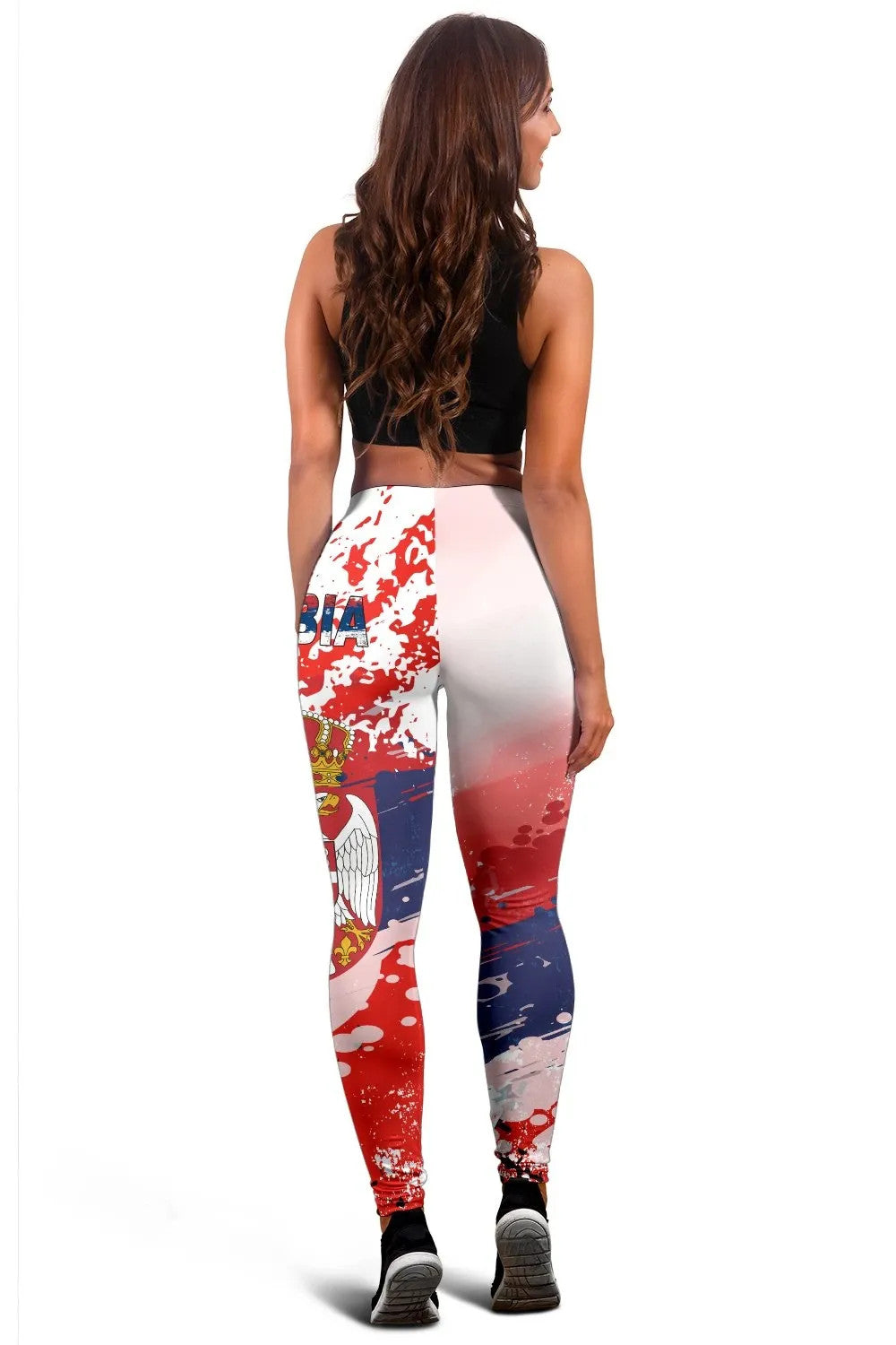 Serbia Women's Leggings Serbia National Flag and Emblem RLT7