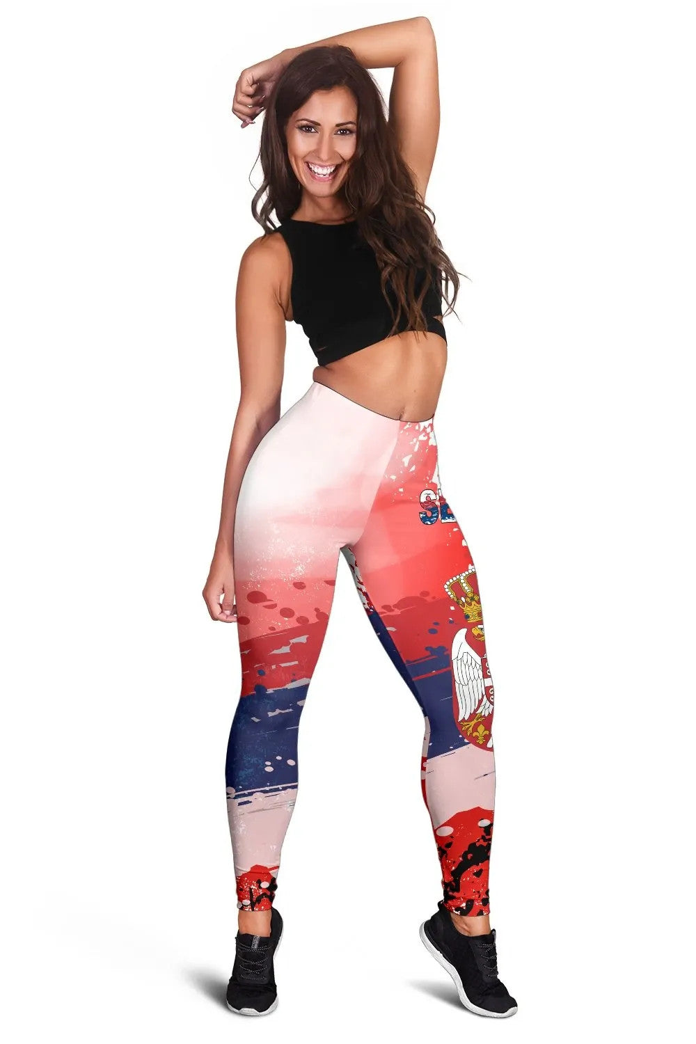 Serbia Women's Leggings Serbia National Flag and Emblem RLT7