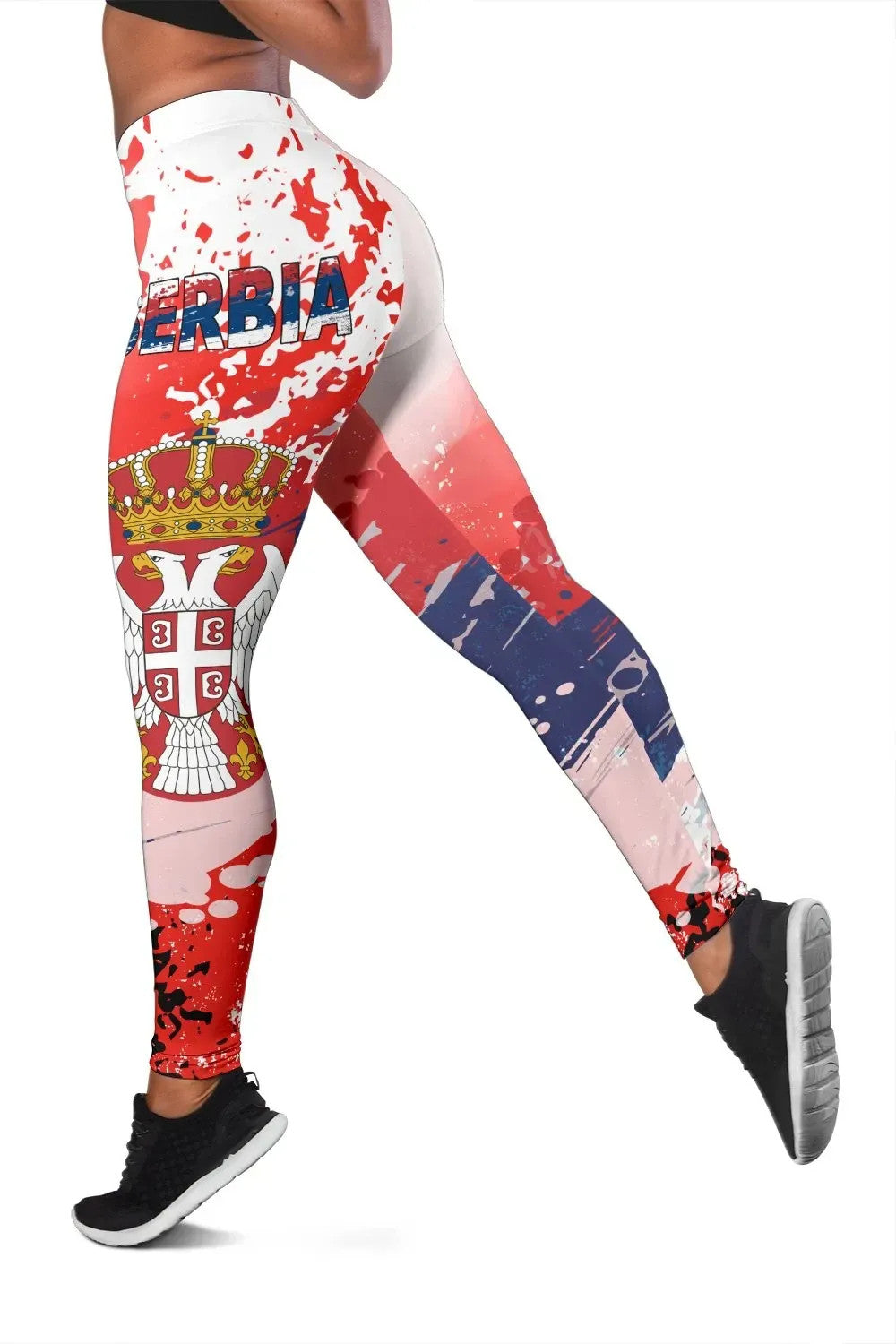Serbia Women's Leggings Serbia National Flag and Emblem RLT7