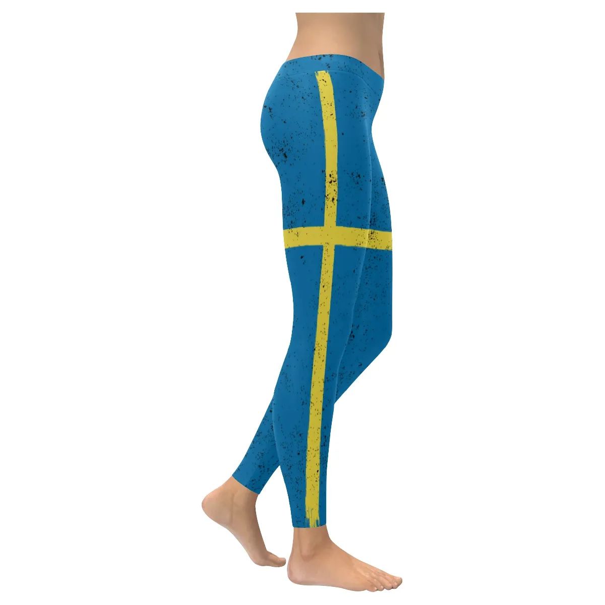 Sweden Grunge Flag Leggings RLT7